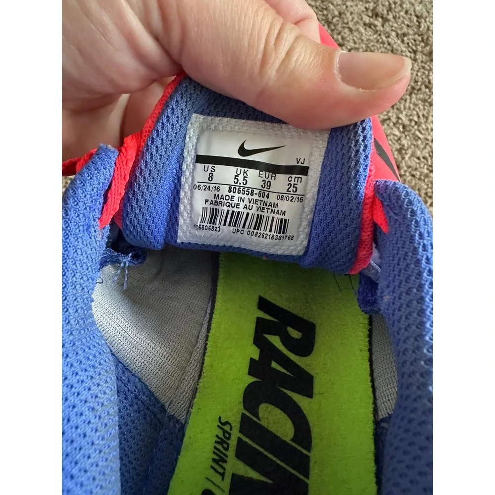 Nike Zoom Superfly Elite Racing Spikes Pink Blue Womens 8 Track Field